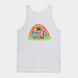 Vintage 80s Girls Gang Rainbows Garden Tank Top